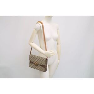 Gucci clutch shoulder bag GG Plus canvas brown